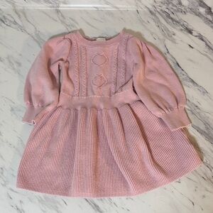 GAP Pink Cable-Knit Heart Dress